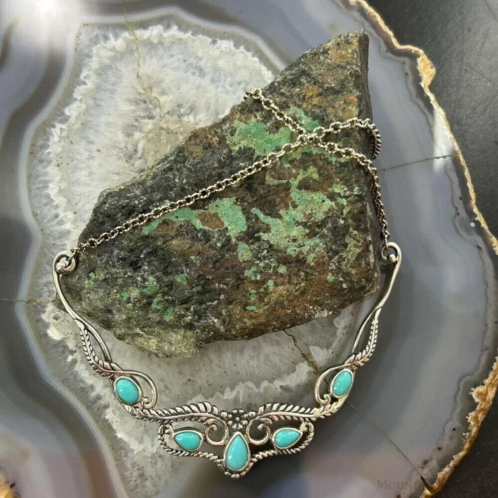 Carolyn Pollack Sterling Silver Turquoise Decorated 18